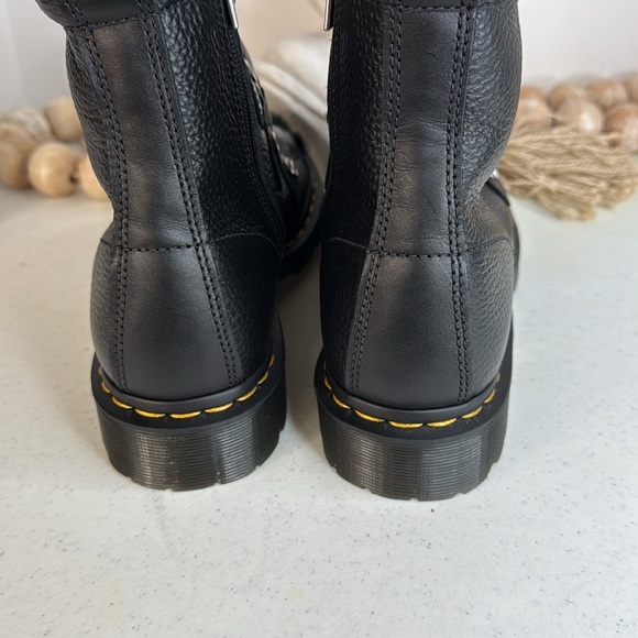 Dr Martens 1460 FAUX FUR LINED LEATHER LACE UP BOOTS Sz 10 - Picture 9 of 14